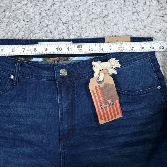 Tailor Vintage Greenwich Slim Fit Stretch Smart Denim Jean Shorts Size 38 Blue - Picture 7 of 9